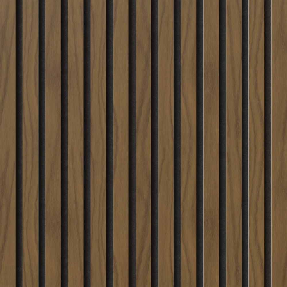 Fire-retardant acoustic panel - American walnut veneer look 60 x 248 cm