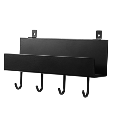 Black shelf w/4 hooks